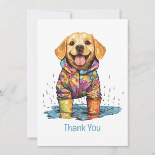 Thank You Labrador Retriever Rain Puddle Card