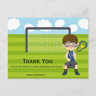 Thank You Lacrosse birthday Postcard