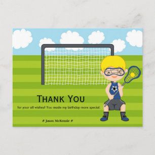 Thank You Lacrosse birthday Postcard