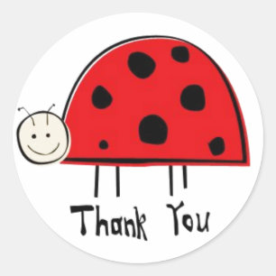 Thank You Ladybug Classic Round Sticker