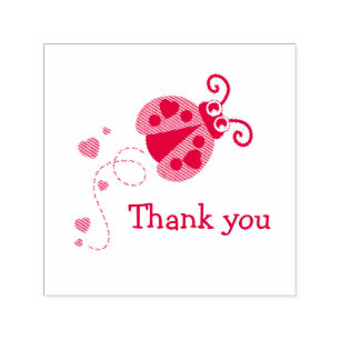 Thank you ladybug ladybird hearts stamp