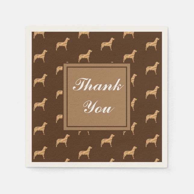 Thank You Large Dog Pattern Appreciation Napkin (Front)