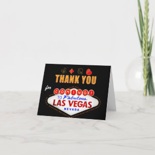 Thank You - Las Vegas Sign Fabulous Casino Night Card