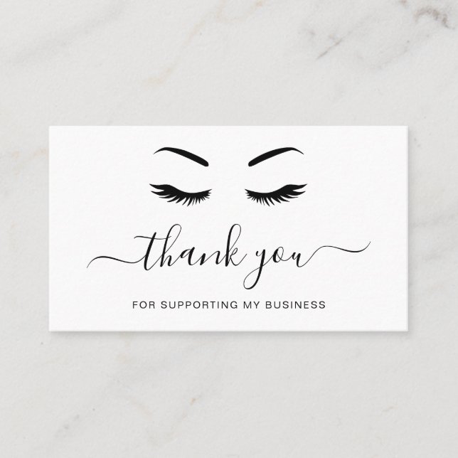 Thank You Lashes Minimalist Black and White Insert (Front)