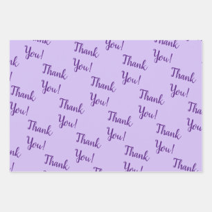 Thank You! Lavender Wrapping Paper Sheets Set