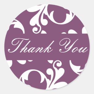 Thank You Leaf Flourish Envelope Sticker Seal
