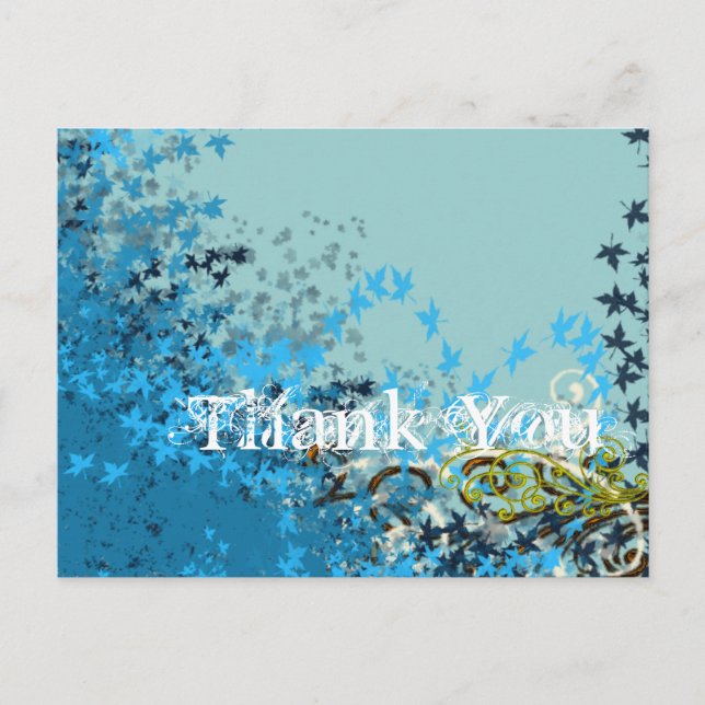 Thank You- Leaf Swirls Postcard (Front)