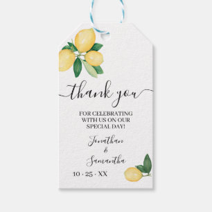 Thank you Lemons Bridal Wedding Shower favour tag