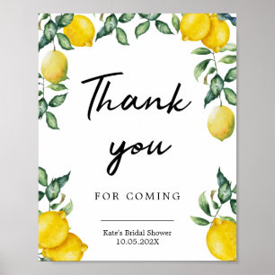 Thank you Lemons party sign poster