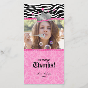 Thank You leopard zebra Lace Crown Jewel Sweet 16