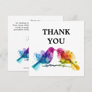 🌈Thank you LGBTQ+ Rainbow Lovebirds Thank You Card
