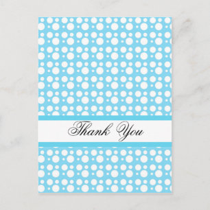 Thank you,light blue dots postcard