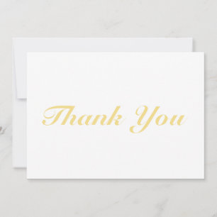 Thank You light gold white elegant script card
