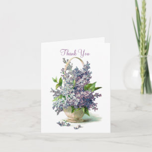 Thank you Lilac Blossoms Basket Card