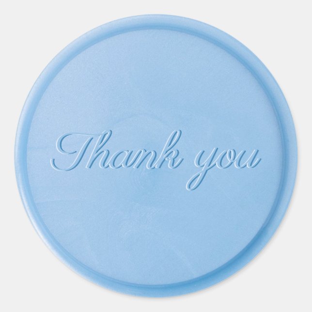 Thank you Linen Blue Wax Seal Sticker (Front)