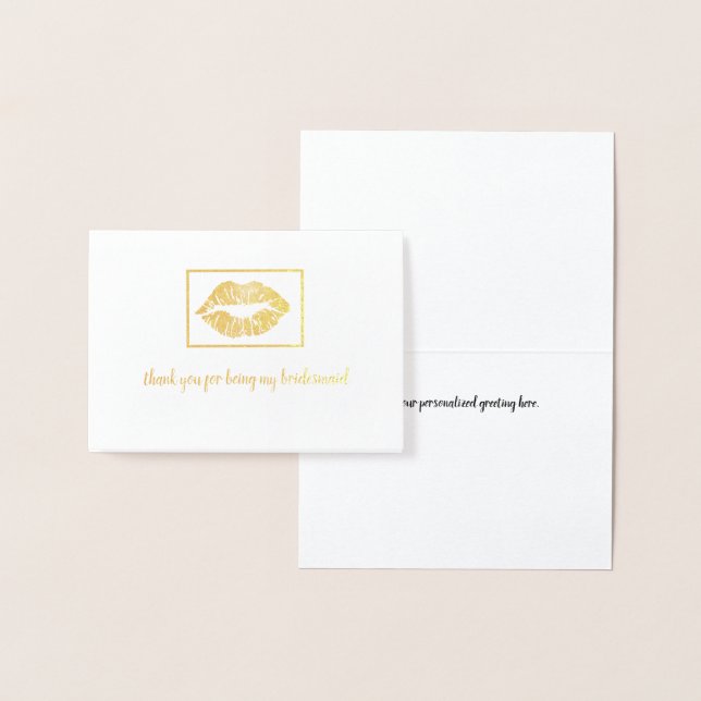 Thank You Lip Print Foil Card (Display)