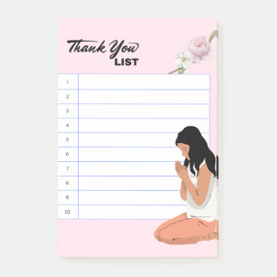 THANK YOU LIST POST-IT NOTES