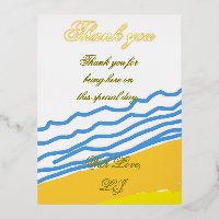 Thank You LJ Monogram Elegant Beach Wedding