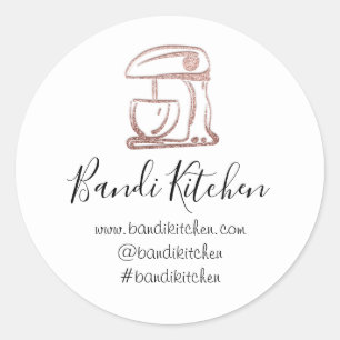 Thank You Logo Kitchen Cooking Robot Chef White Classic Round Sticker