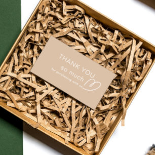 Thank you Logo Loyalty Modern beige Store QR Code  Discount Card