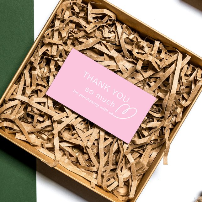 Thank you Logo Loyalty Modern Pink Store QR Code Discount Card (Thank you Logo Loyalty Modern Pink Store QR Code Discount Card standard)