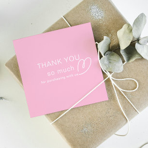 Thank you Logo Loyalty Modern Pink Store QR Code Discount Card