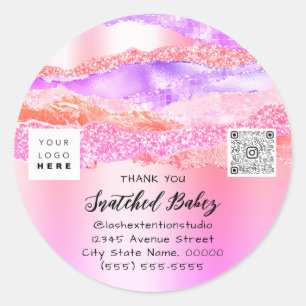 Thank You Logo QR Code Online Shop Sweet 16th Classic Round Sticker