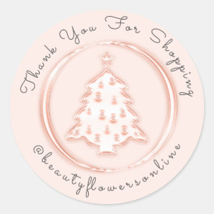 Thank You Logo Rose IG Merry Christmas Tree Classic Round Sticker