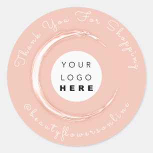 Thank You Logo Rose IG Name Boutique Online Shop Classic Round Sticker