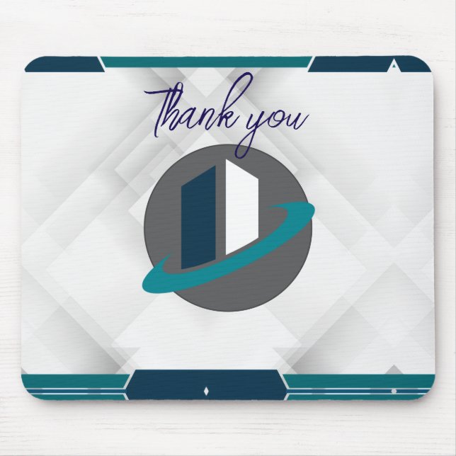 Thank you & Logo white Mouse Pad (Front)