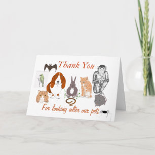 Thank you -looking after Pets Card
