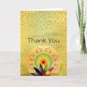 Thank You Lotus Flower Watercolor Holistic Card
