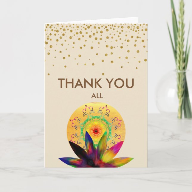 Thank You Lotus Flower Yoga Healing Health Card (Front)