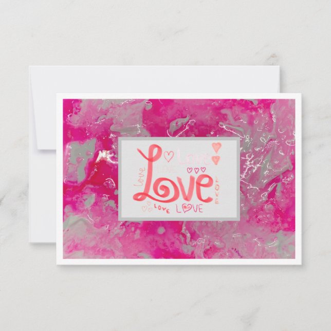 Thank You Love Notecard 3.5" x 5" - Pink (Front)