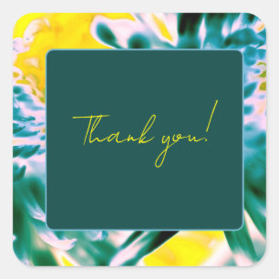 "Thank You" Lovely Colours Floral Sticker