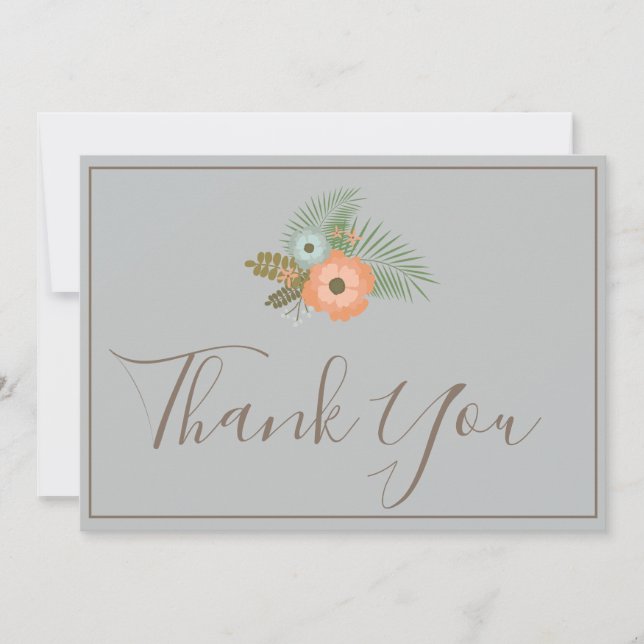 Thank You Lovely floral blue Card (Front)