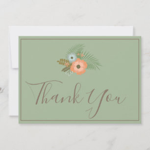 Thank You Lovely green floral Card