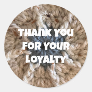Thank You Loyal Customer Crochet Craft Seller Classic Round Sticker