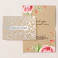 Thank You Luxury Real Foil Floral Wedding Cards