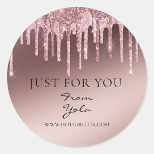 Thank you made with love just for you rose gold classic round sticker