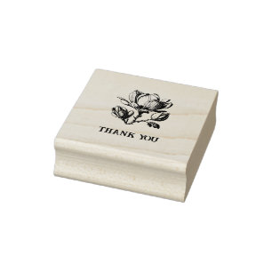 Thank You Magnolia  Rubber Stamp