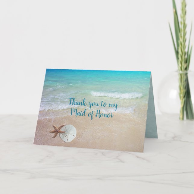 Thank You Maid of Honour Beach Shells Card (Front)