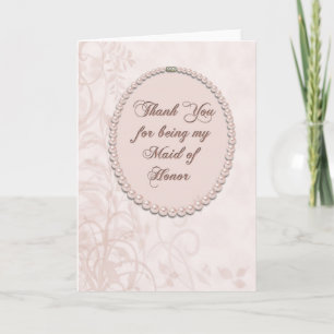 Thank You Maid of Honour Card