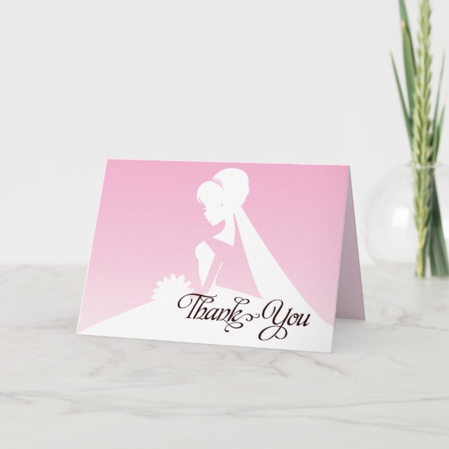 Thank you Maid of Honour Pretty Pink Wedding Card (Front)