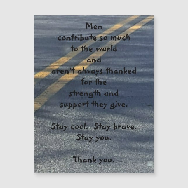 Thank You Man Magnetic Greeting Card (Front)