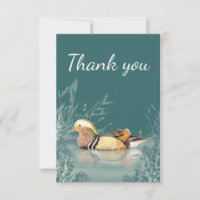 Thank You Mandarin Duck Bird Nature Art
