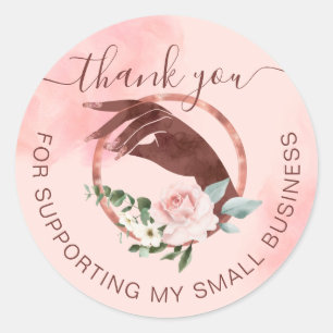 Thank You Manicure Hand Nail Salon Small Business Classic Round Sticker