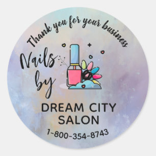 Thank You Manicure Nail Salon Small Business  Classic Round Sticker