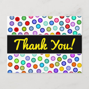 "Thank You!" + Many Colourful Circles Postcard