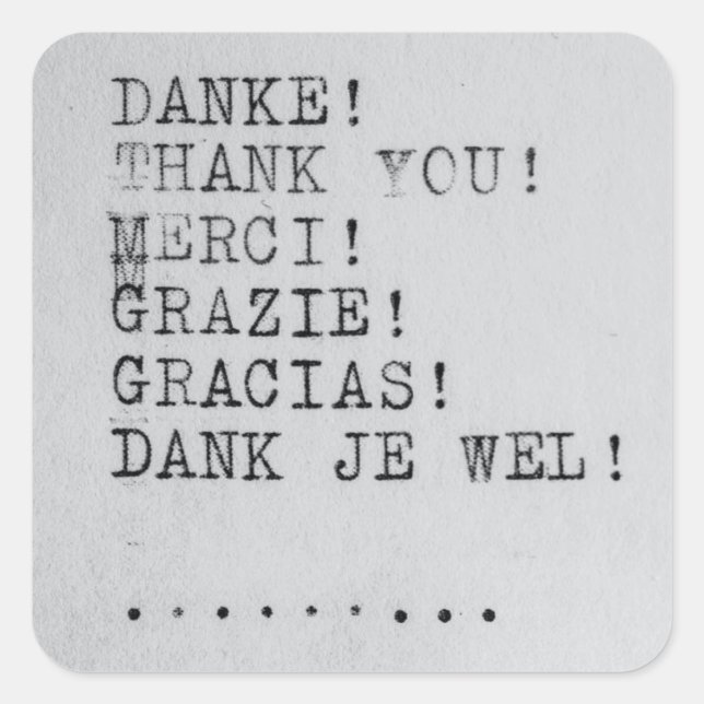 Thank you Many Languages Square Sticker (Front)